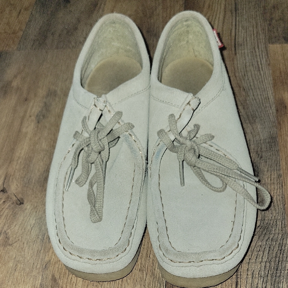 Clarks Cream Ankle Boots